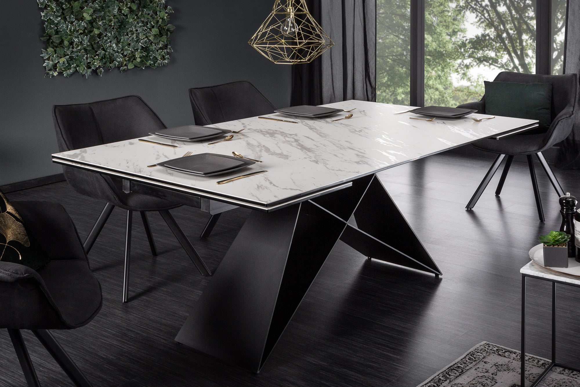 PROMETHEUS 180-220-260cm mesa de comedor extensible de cerámica de mármol blanco made in Italy