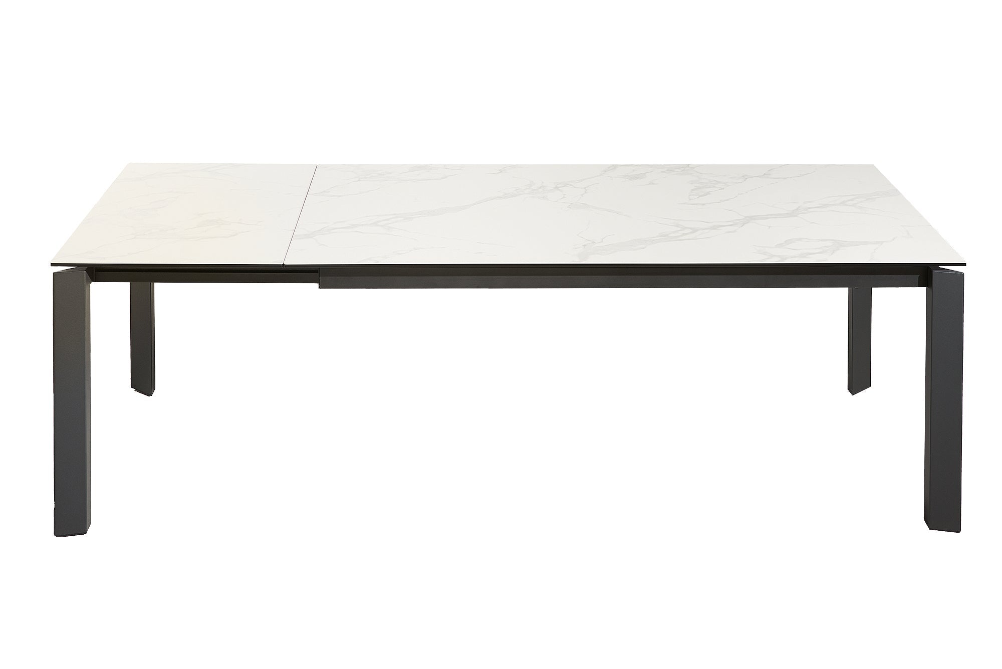 Table à manger extensible X7 180-240 cm en marbre blanc céramique fabriquée en Italie