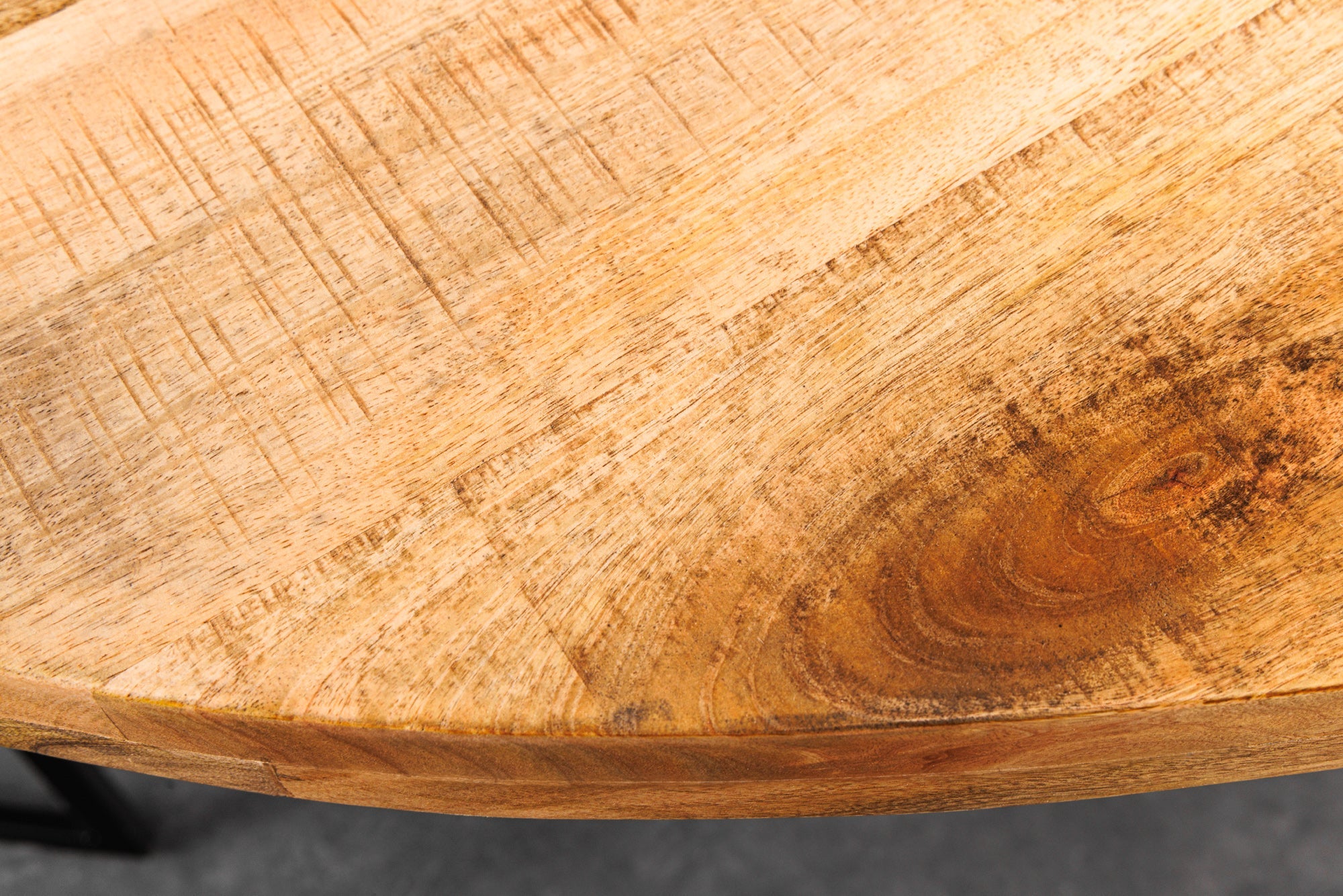 GALAXIE mesa de comedor industrial maciza 240cm madera de mango natural marco ovalado estrella