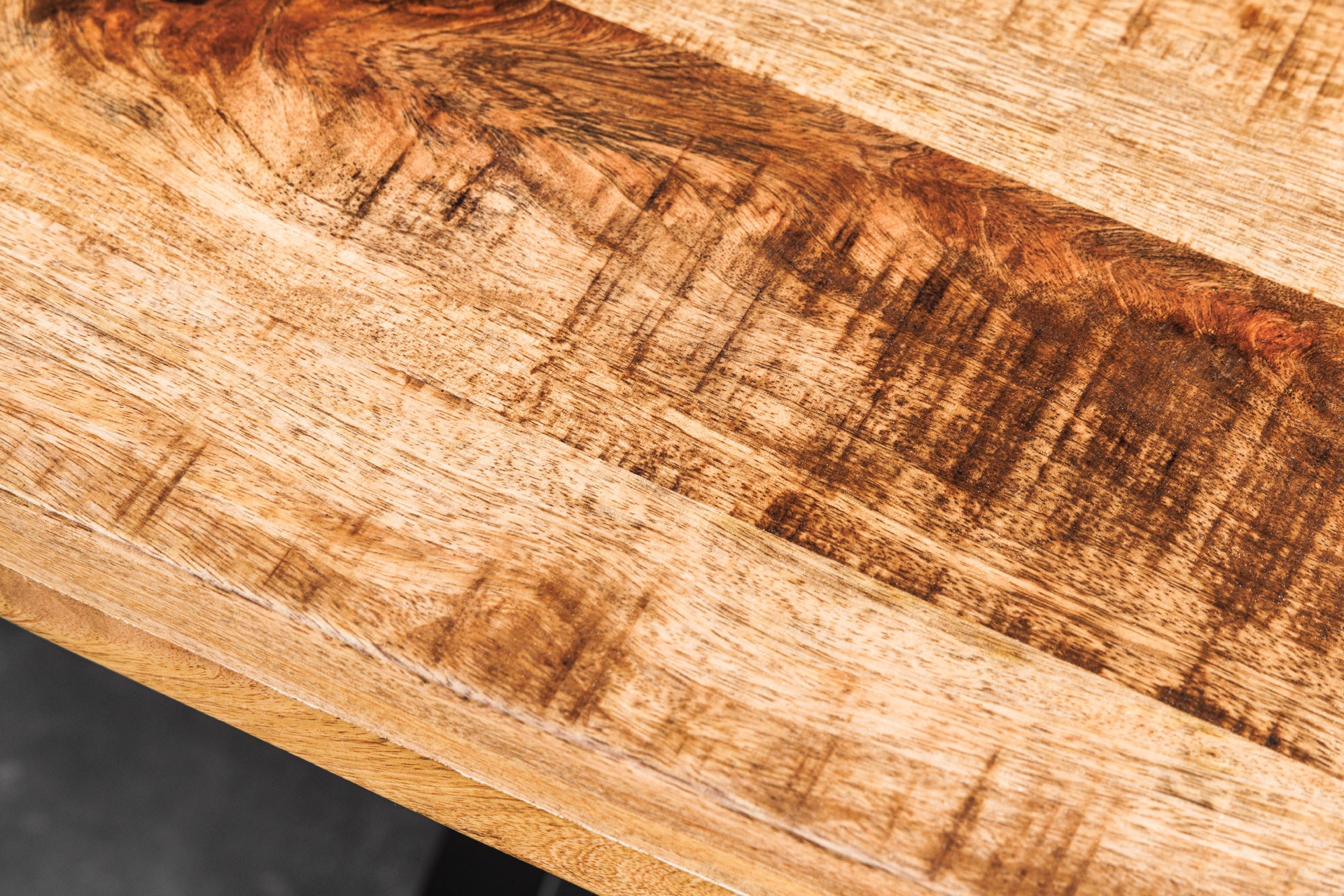 GALAXIE mesa de comedor industrial maciza 240cm madera de mango natural marco ovalado estrella