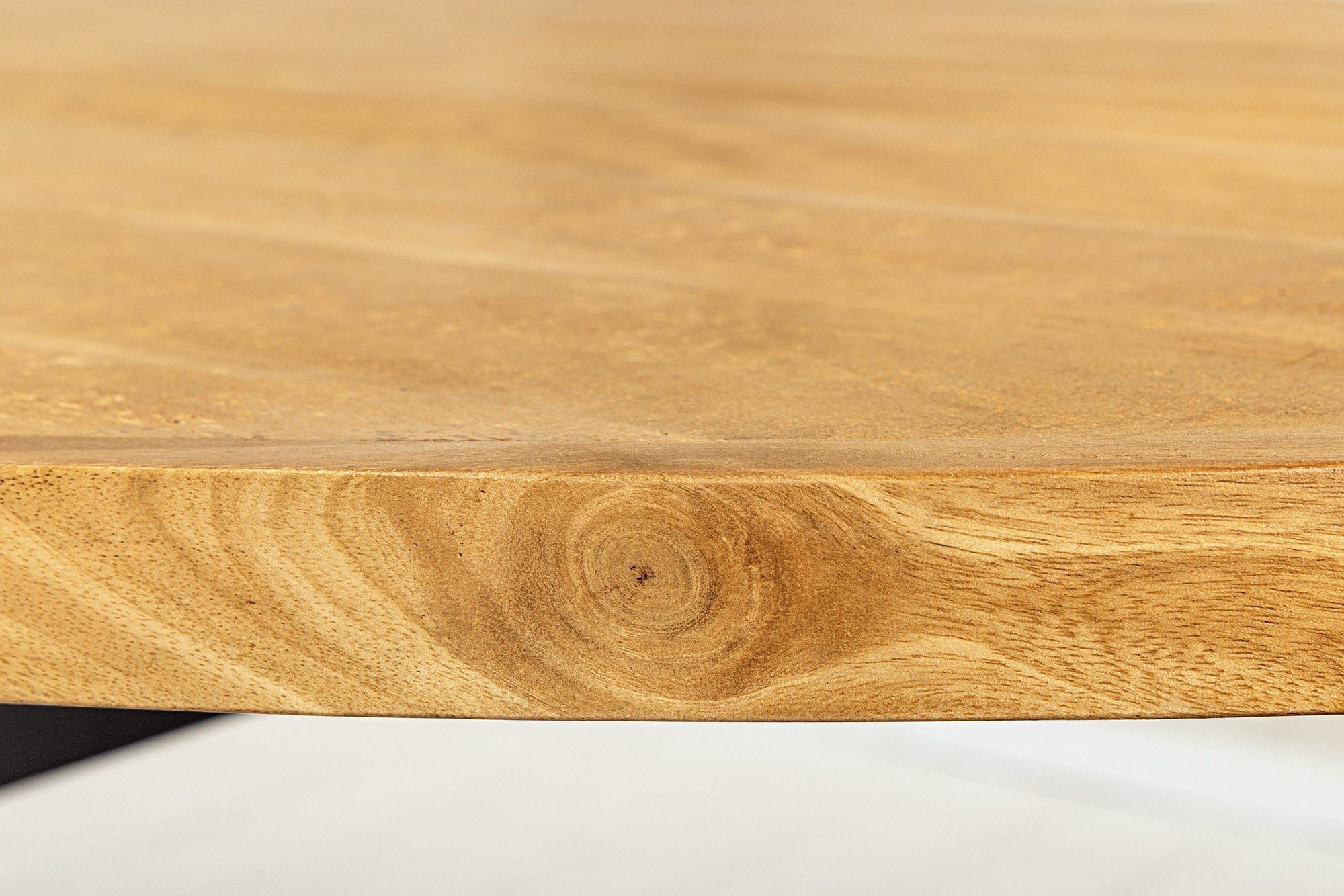 Table à manger massive GALAXIE 240cm bois de manguier marron ovale structure étoile en fer noir
