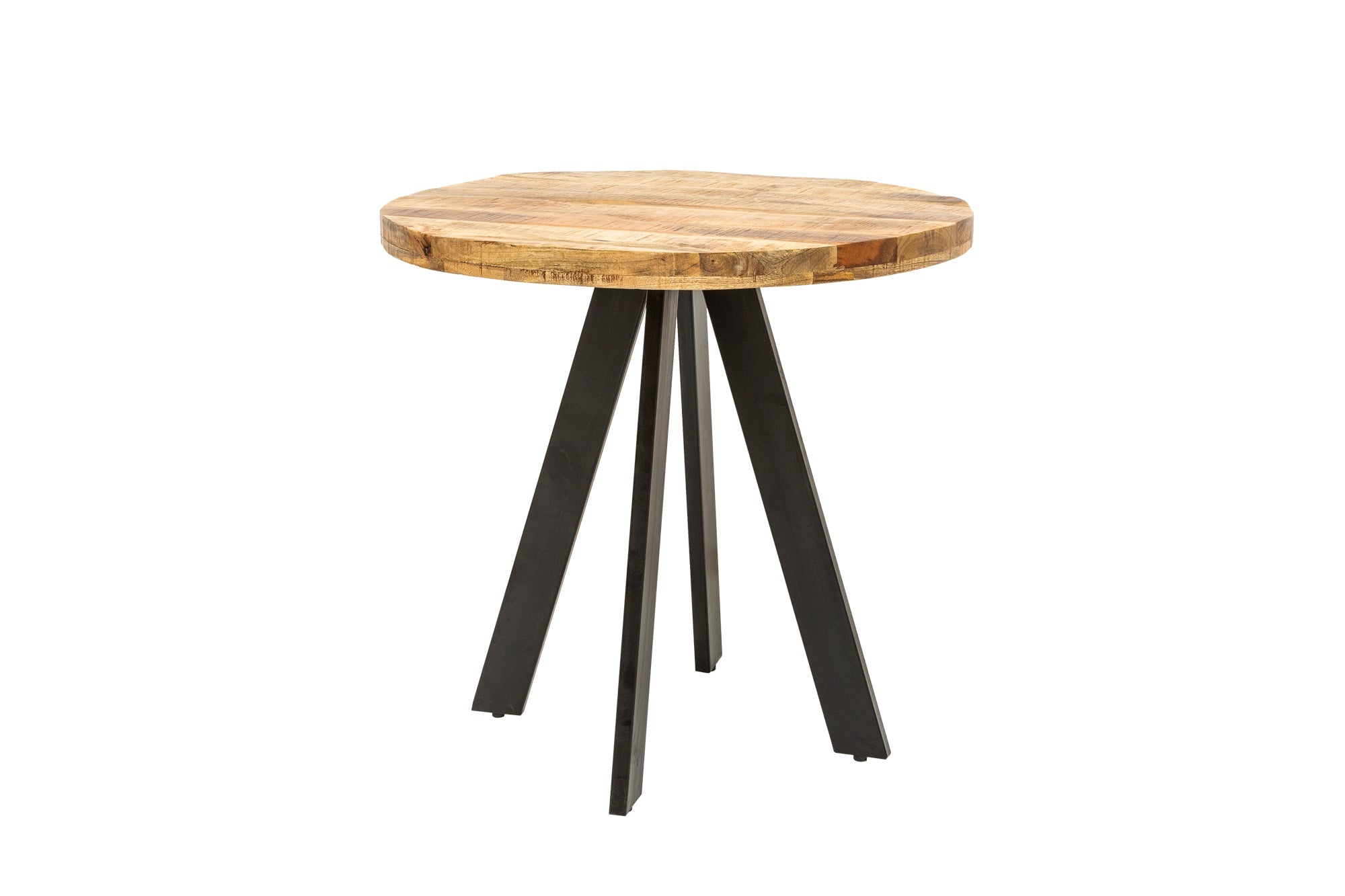 Mesa de comedor redonda de madera maciza de mango IRON CRAFT, 80 cm