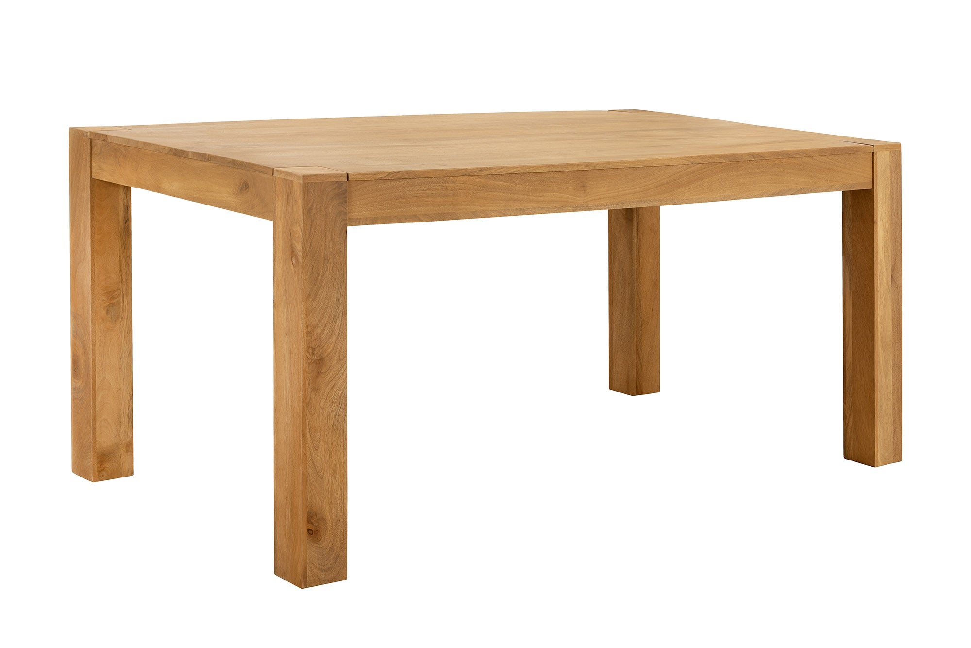 Table à manger massive MAKASSAR 160cm en manguier naturel finition crème laquée rectangulaire