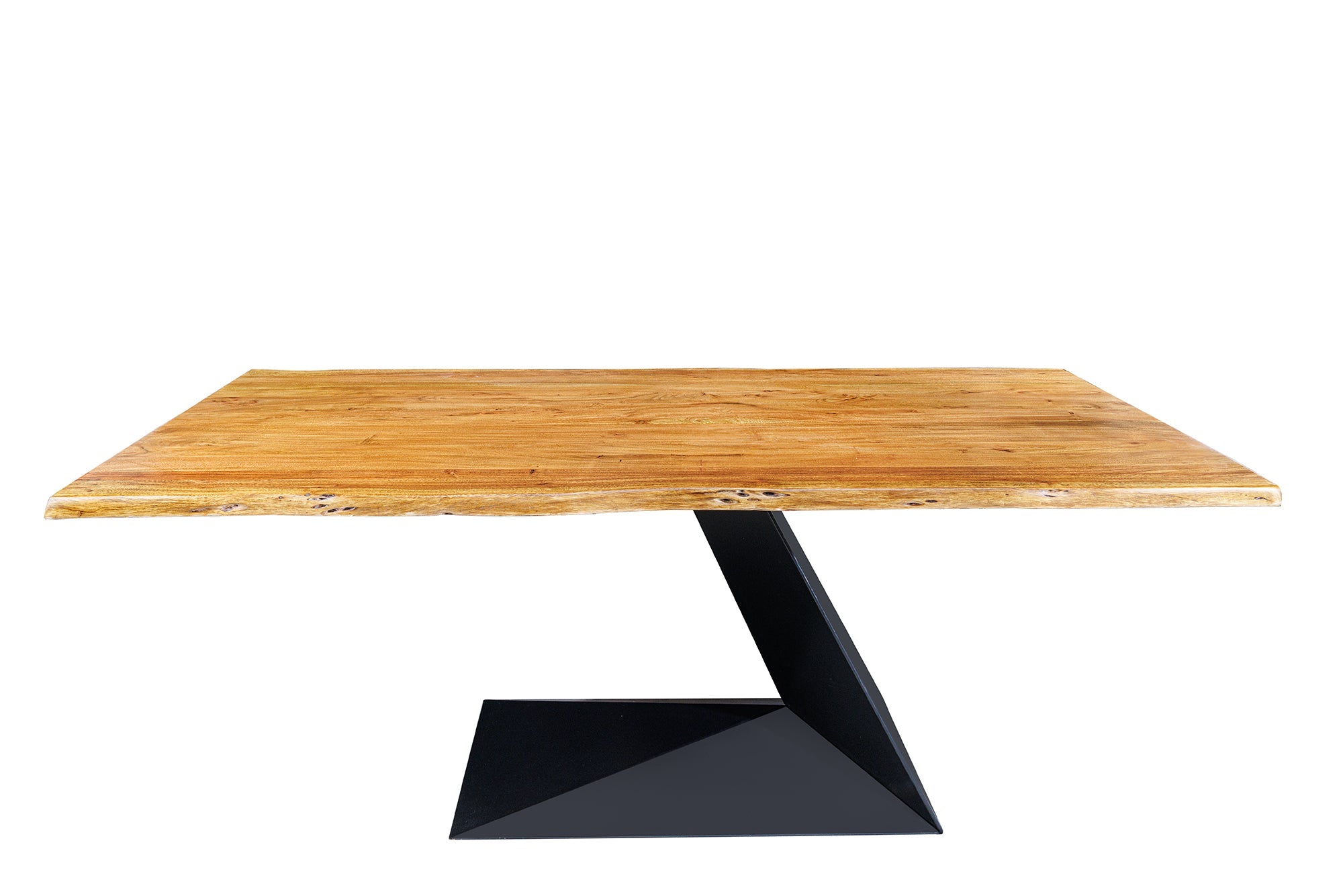 Mesa de comedor MAMMUT BALANCE 200cm de madera maciza de acacia marrón natural con canto negro
