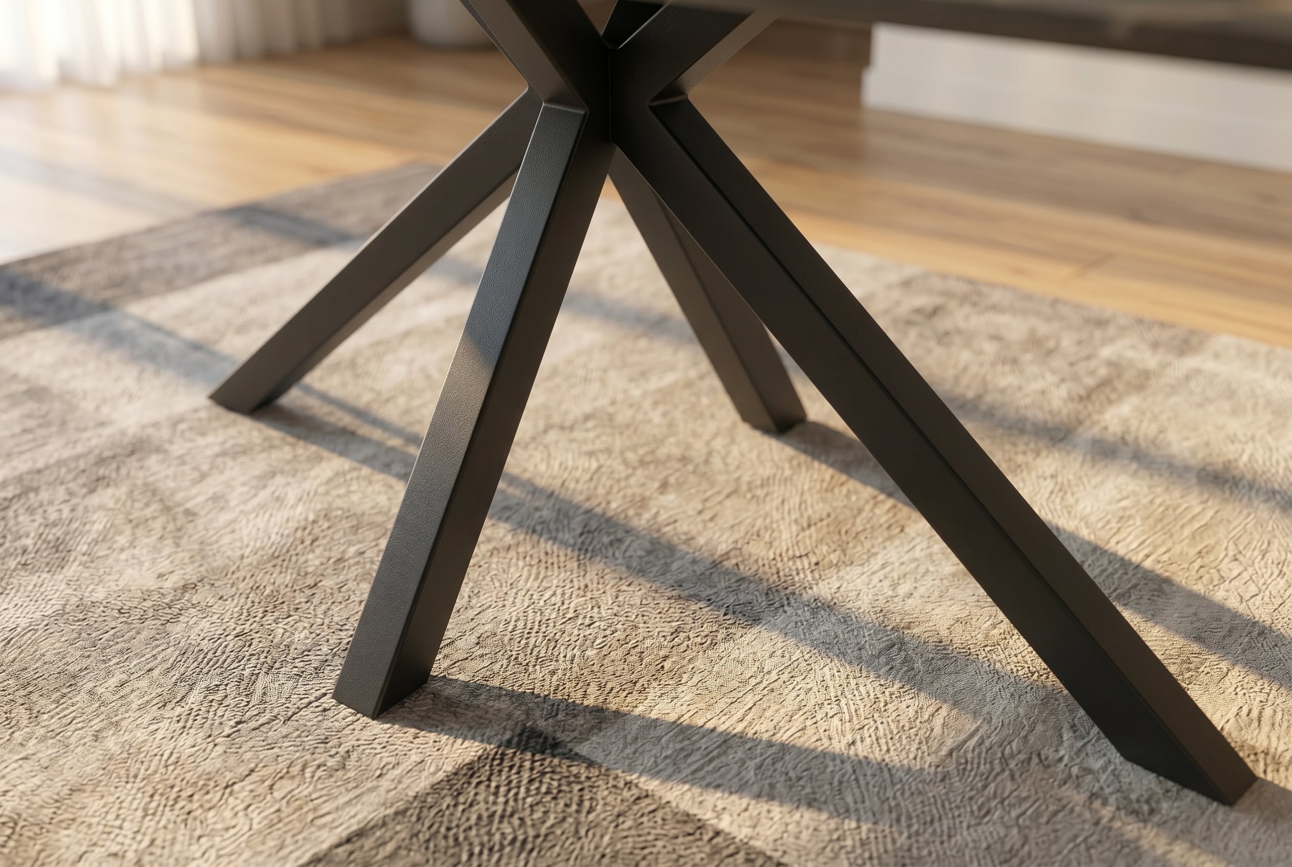 Table à manger moderne GALAXIE 180cm Aurora Oro céramique sable or noir
