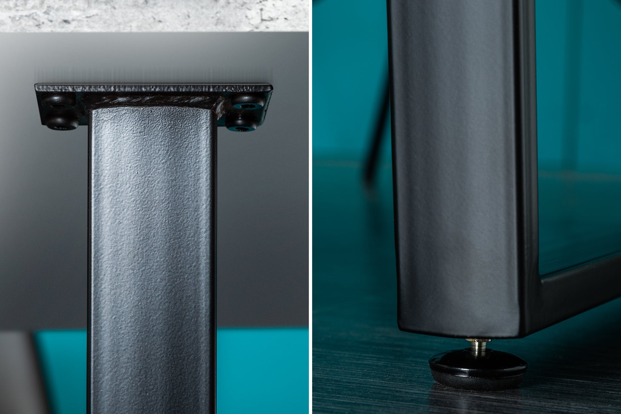 LOFT 160cm mesa de comedor moderna diseño de hormigón gris patas de metal negro estructura en voladizo Industrial