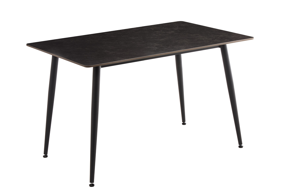 Table à manger moderne MILANO 140cm céramique anthracite pieds métal noir