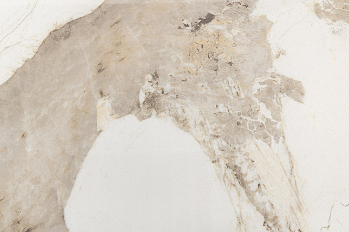Table à manger ovale UNIQUE 200cm piètement pilier chêne céramique naturelle blanche