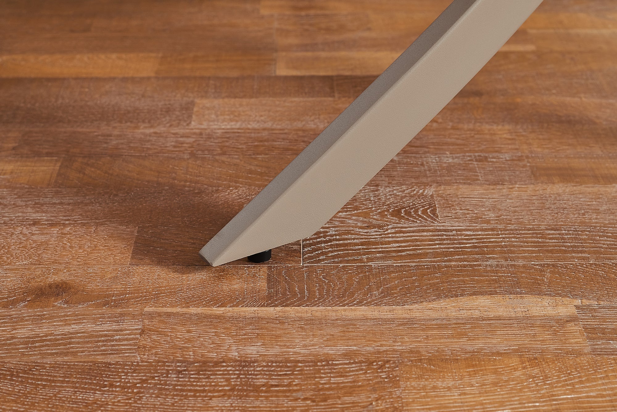 Table à manger ronde ALPINE 120cm céramique travertin naturel métal grège champagne