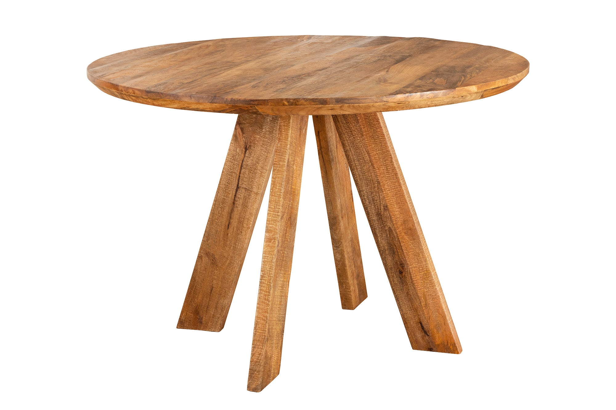 Table à manger ronde ART WOOD 100cm en manguier massif marron