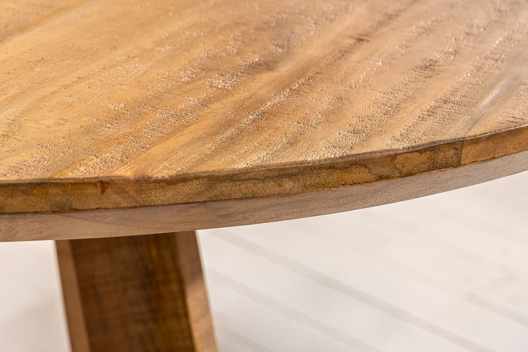 Table à manger ronde ART WOOD 120cm en manguier massif marron