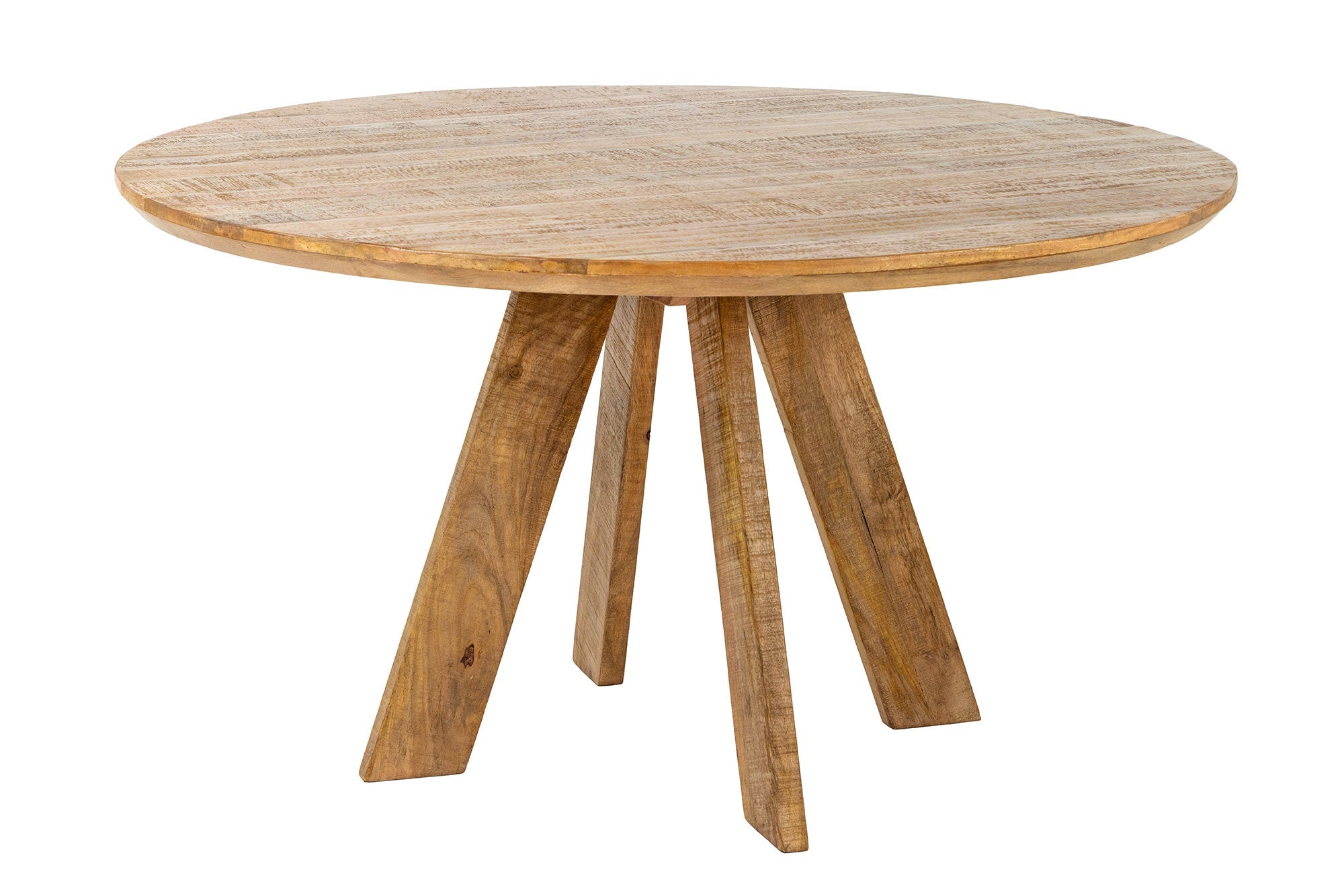 Table à manger ronde ART WOOD 120cm en manguier massif marron