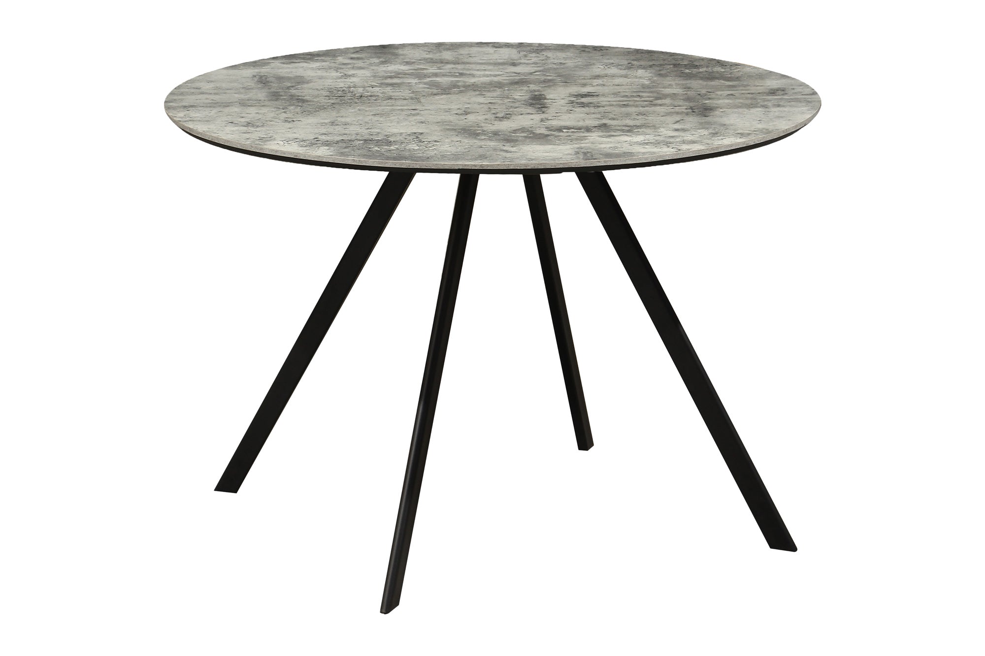 Table à manger ronde ATELIER 100cm béton gris design métal noir