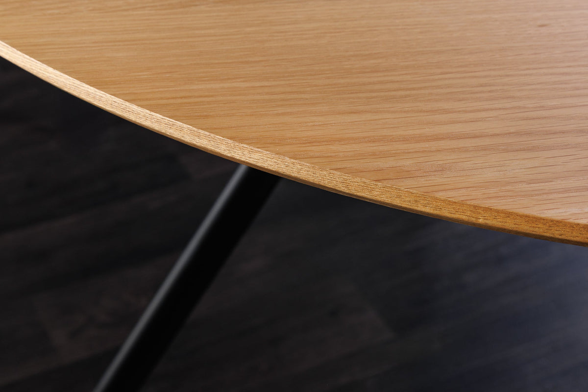 Table à manger ronde ATELIER 120cm chêne naturel métal noir