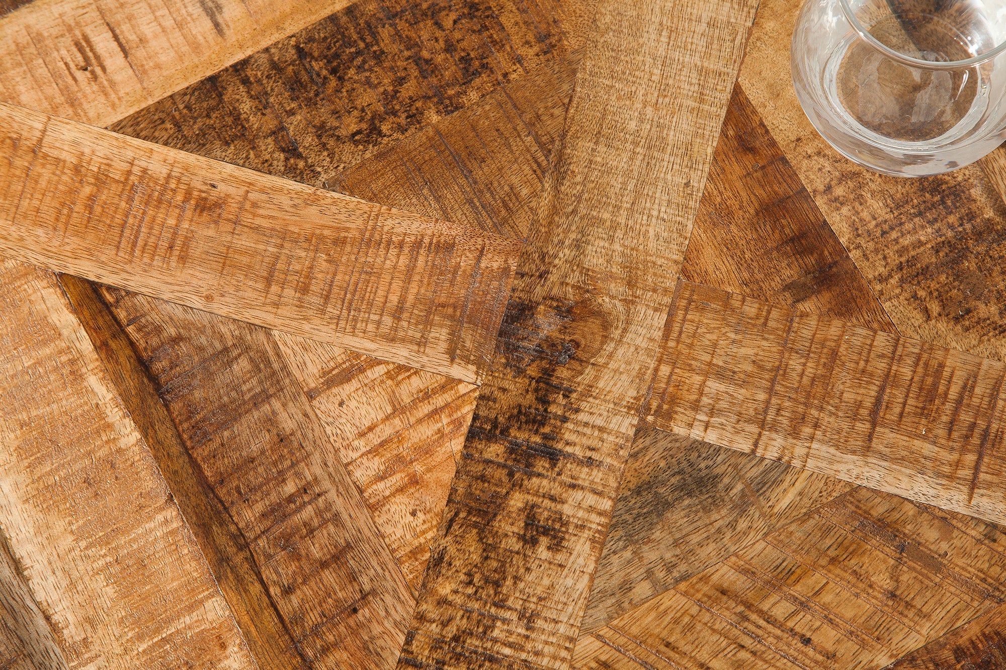 Table à manger solide INFINITY HOME 200cm bois de manguier noir naturel design industriel X-frame