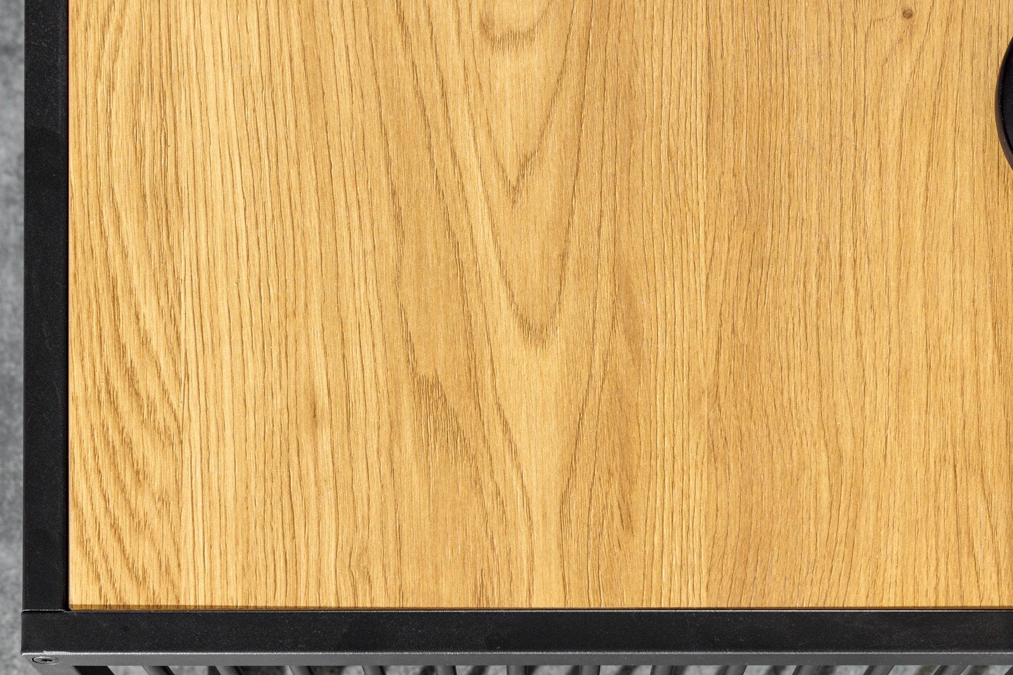 ARQUITECTURA mesa de centro de diseño 100cm roble silvestre negro cristal ahumado metal madera
