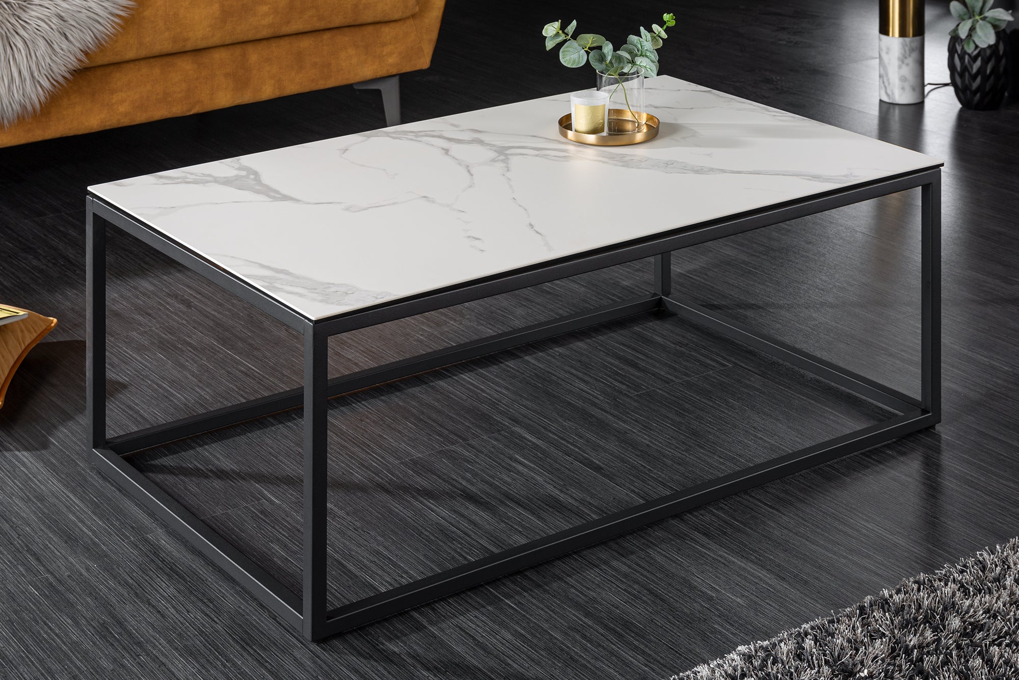 SYMBIOSE 100cm mesa de centro de diseño de cerámica de mármol blanco hecho en Italia