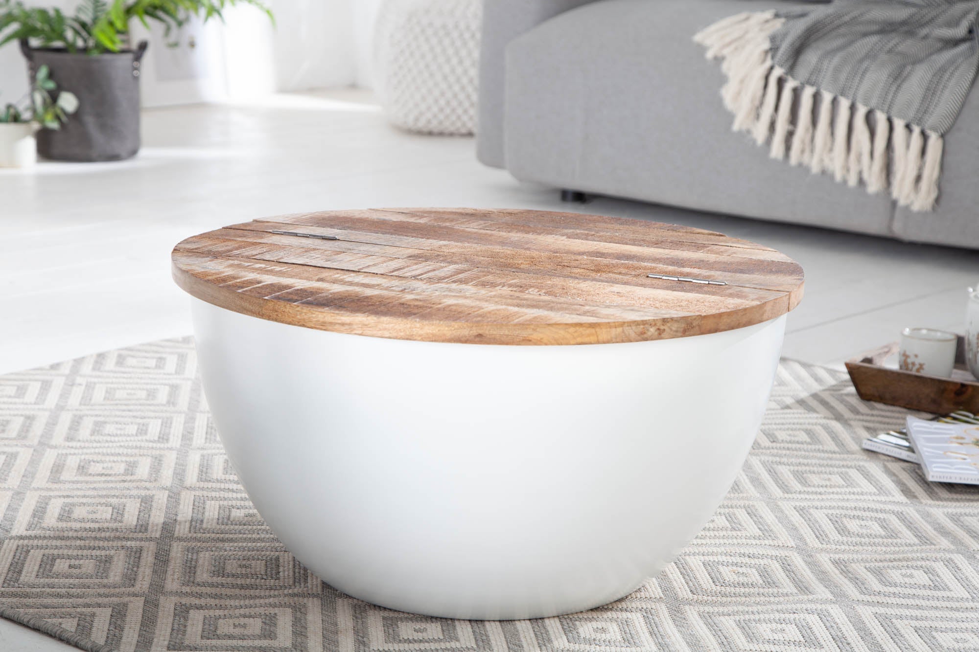 mesa de cafe-diseño-ciclaje-estanteria-industrial-70cm-blanco-mango-madera-hecho-a mano_40891 (inv)