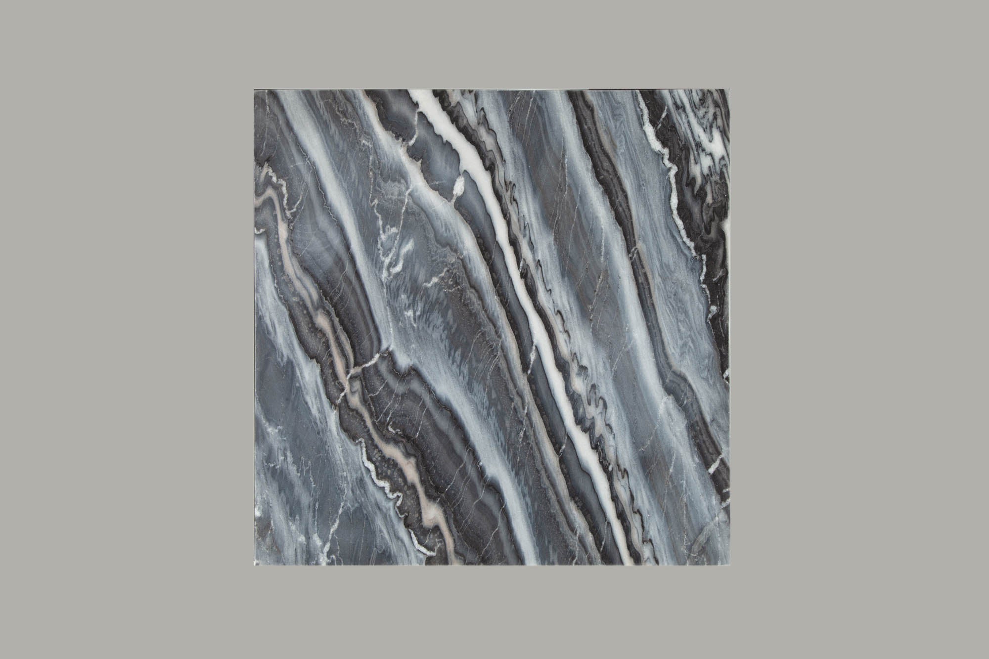 ELEMENTS elegante mesa de centro 50cm gris con tapa de mármol pulido