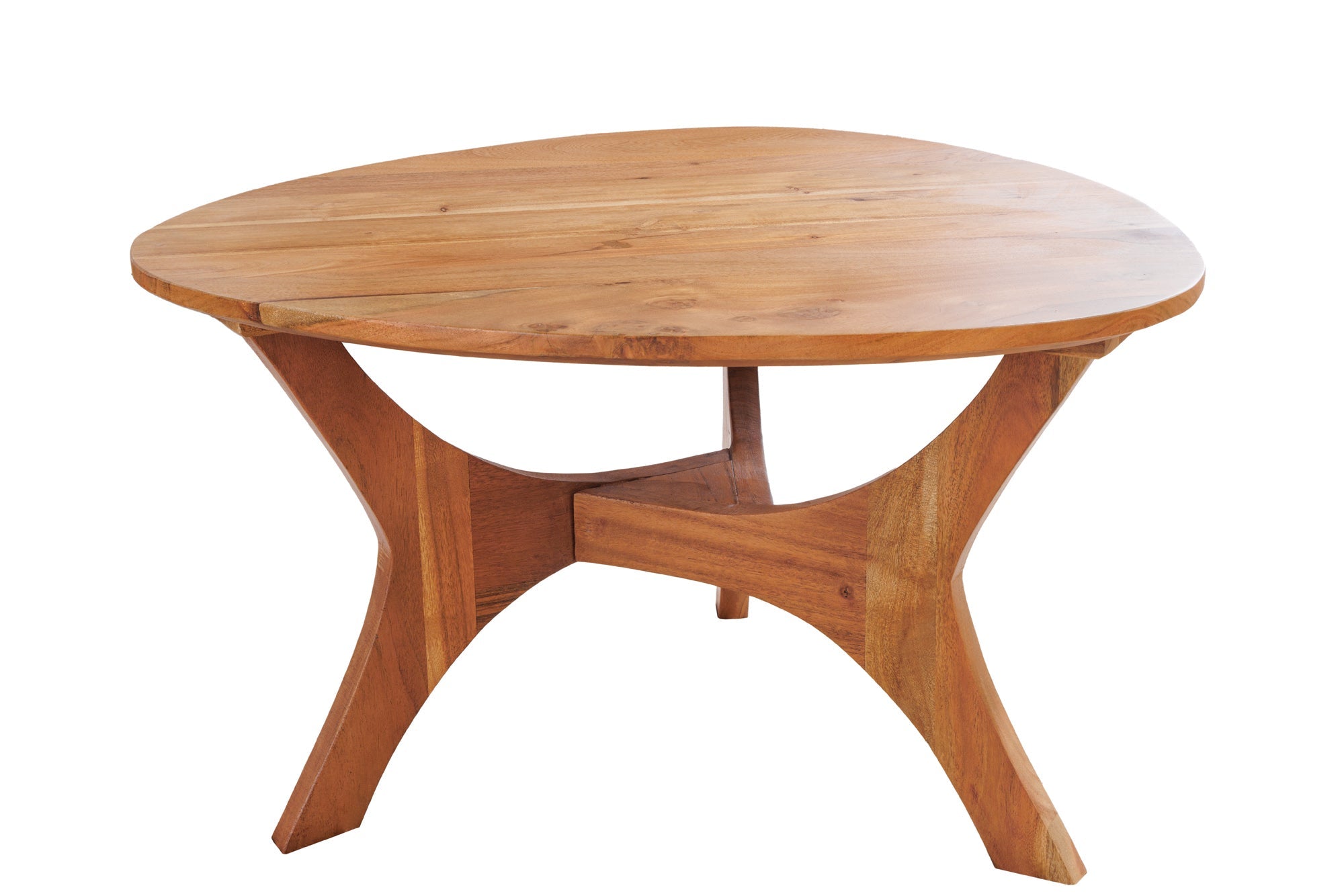 ARQUITECTURA mesa de centro de madera maciza 70cm miel natural acacia acabado triangular