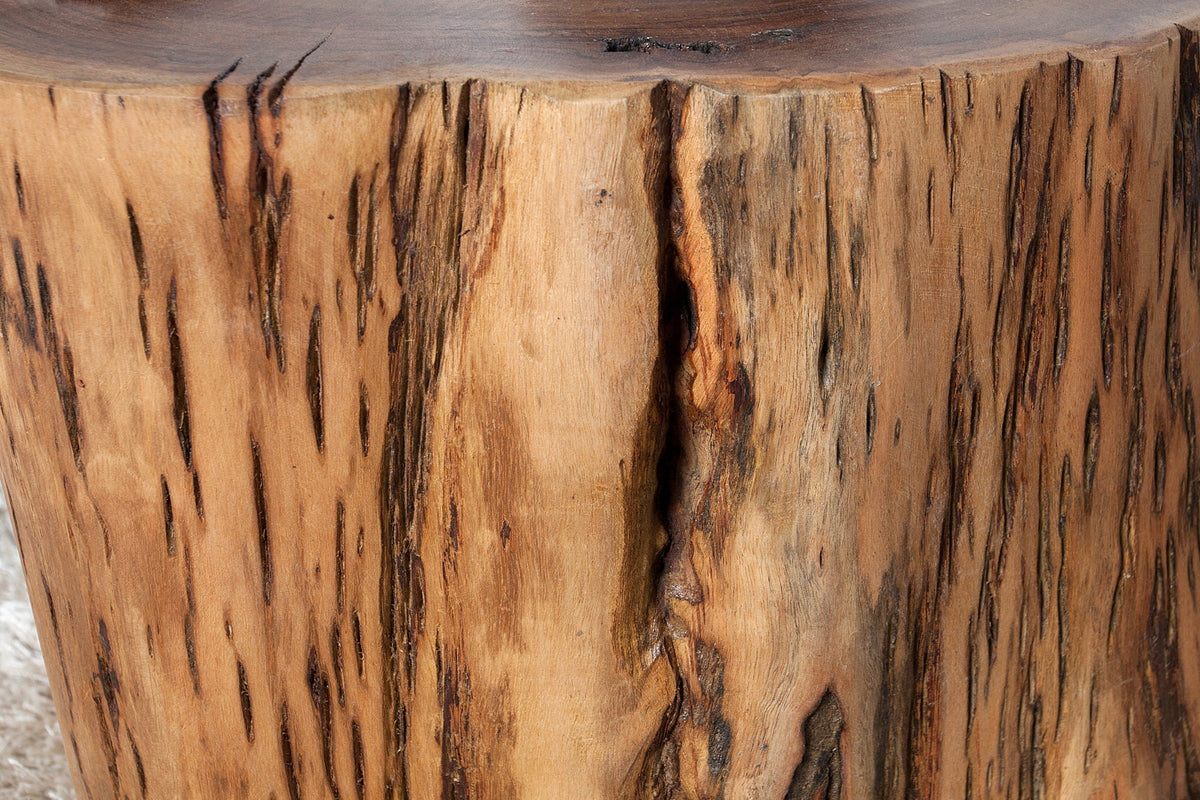 Table basse en bois massif GOA 50cm tabouret en tronc d’arbre d’acacia table d’appoint fait main