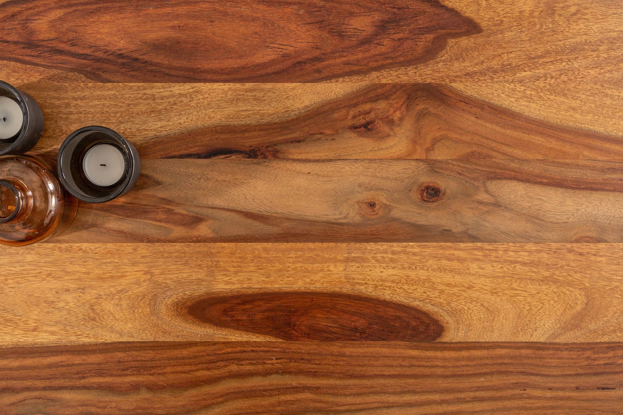 IRON CRAFT Mesa de centro de madera maciza de 100 cm con acabado en piedra Sheesham marrón Diseño industrial