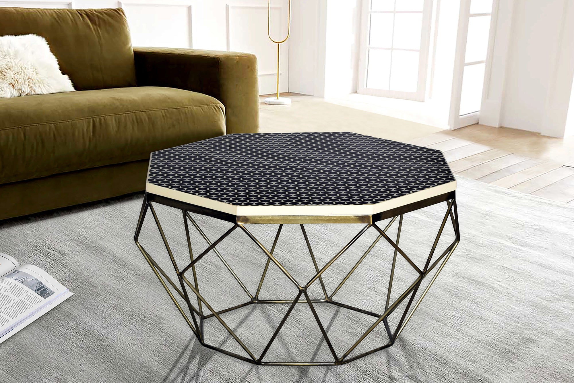 table-basse-en-marqueterie-dos-diamond-70-cm,-blanco y negro,-con incrustaciones de latón,-artisanat_45215 (inv)