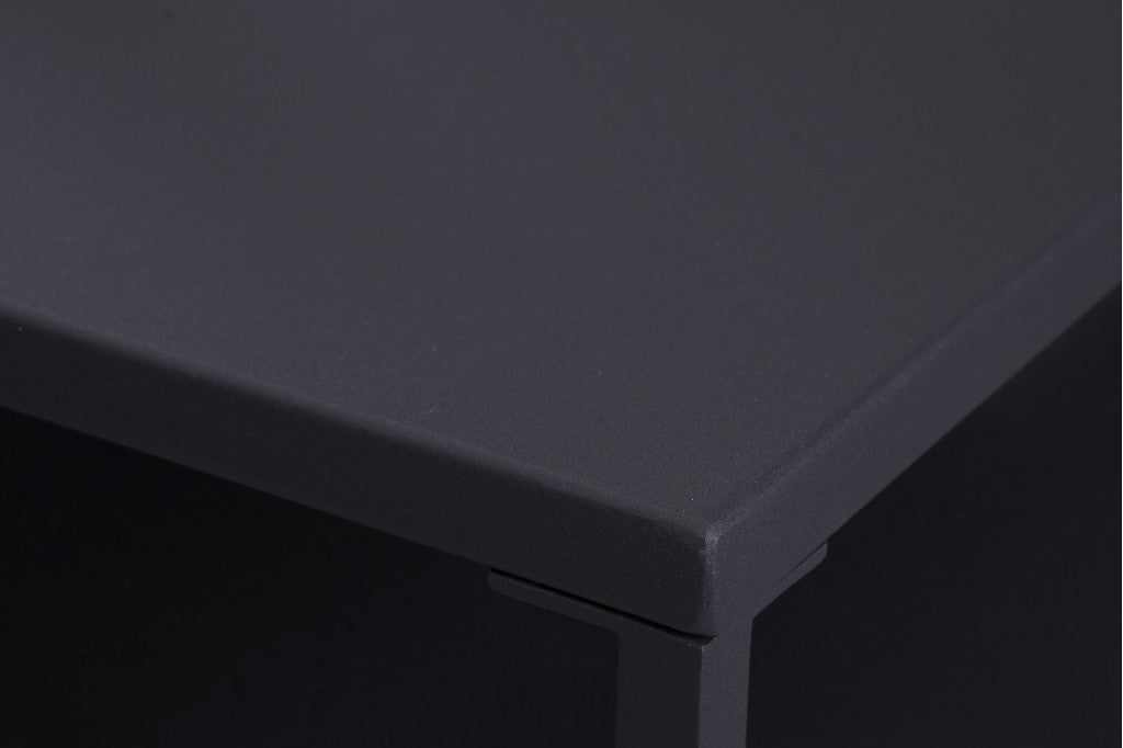 Table basse industrielle DURA STEEL 70cm noir avec étagère