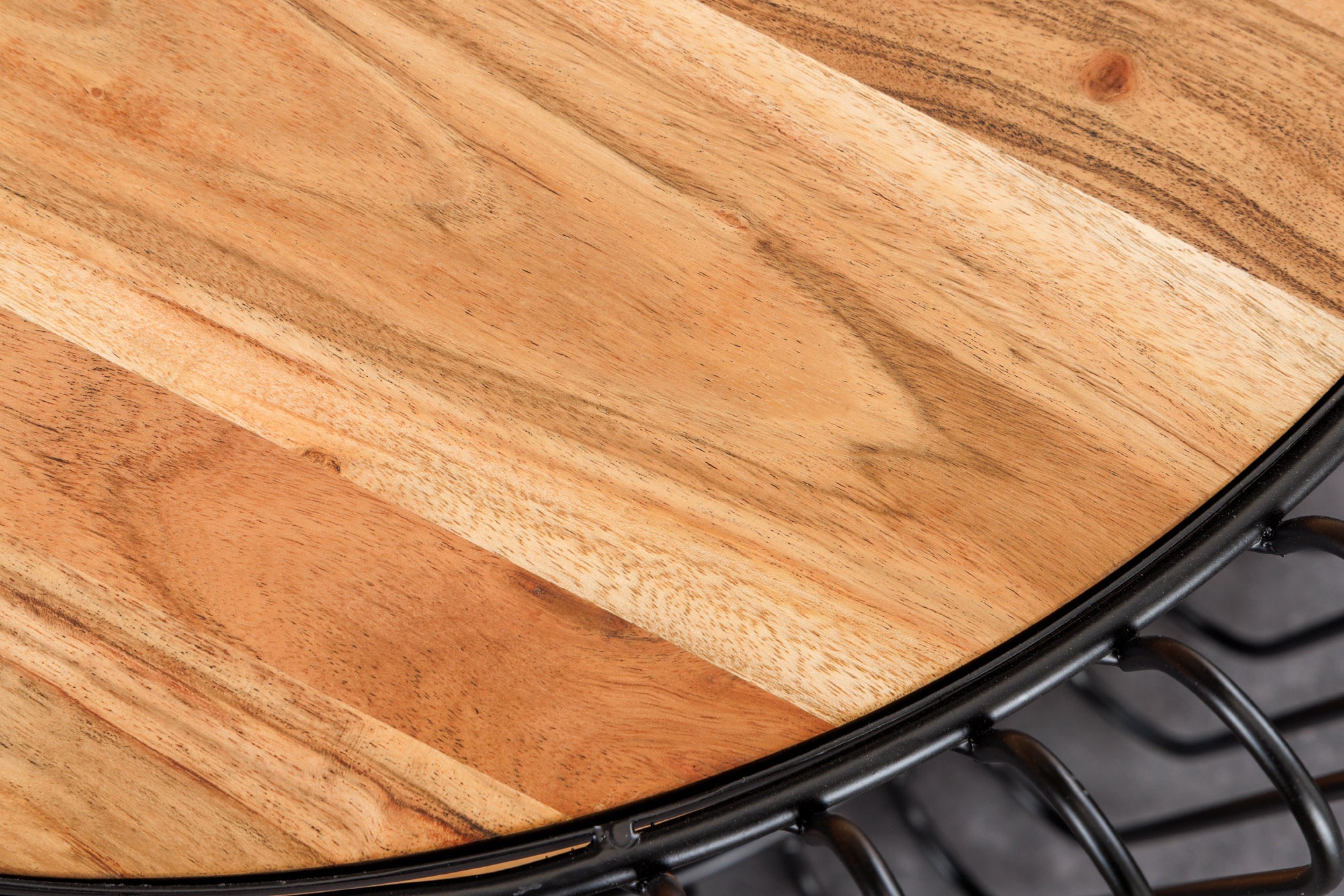 TRUE ELEMENTS mesa de centro industrial 70cm en madera maciza de acacia natural