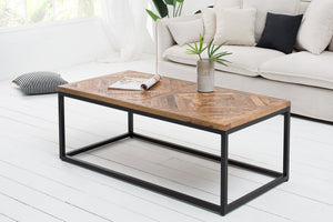 Table basse massive INFINITY HOME 100cm en bois de manguier design industriel