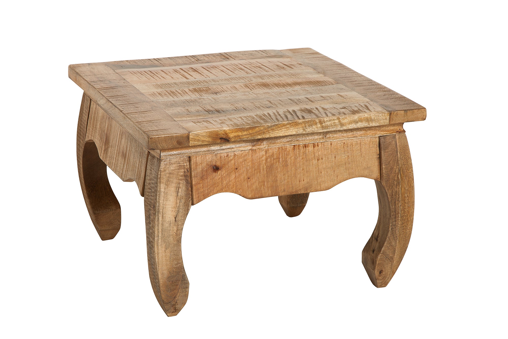OPIUM ANTIQUE mesa de centro maciza 60cm mesa auxiliar de madera de mango natural