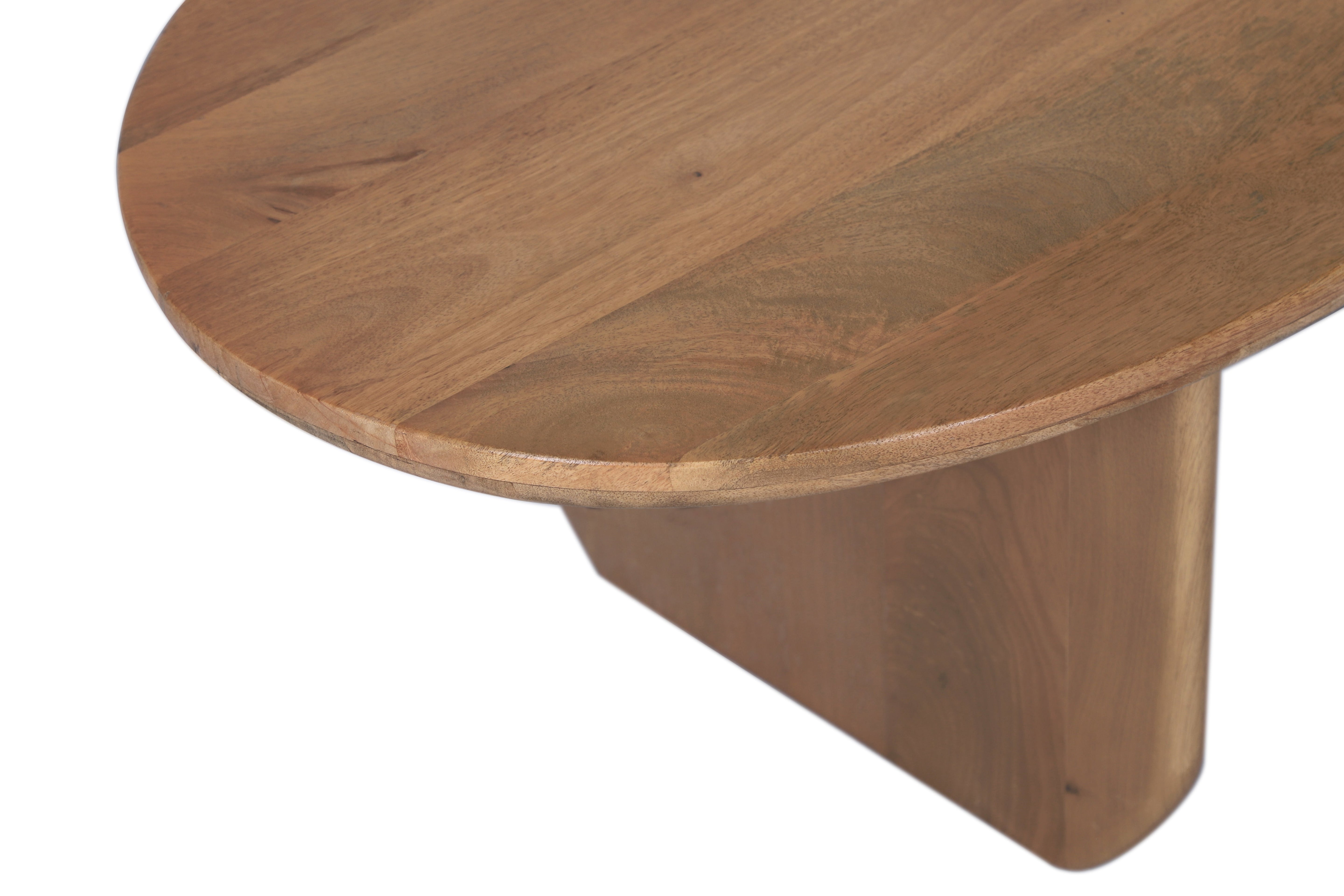 Table basse massive ORGANIC 120cm en bois de mangue finition miel forme organique