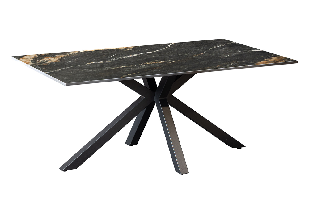 Table basse moderne GALAXIE 100cm Aurora Oro noir or sable céramique