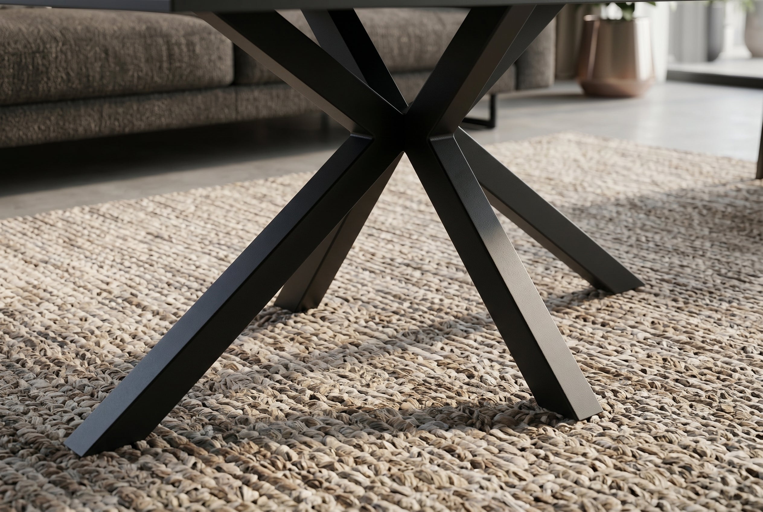 Table basse moderne GALAXIE 100cm Aurora Oro noir or sable céramique