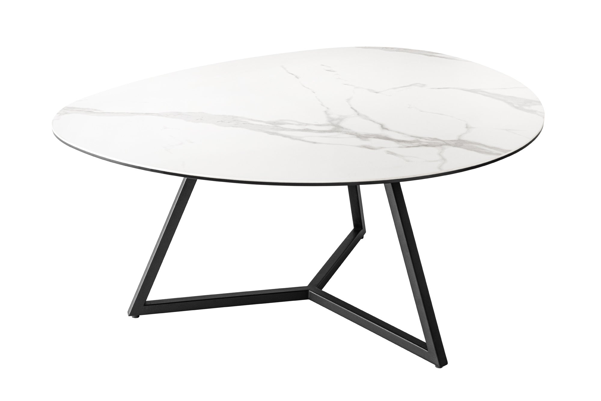 MARAVILLOSA mesa de centro moderna 90cm en cerámica mármol blanco made in Italy