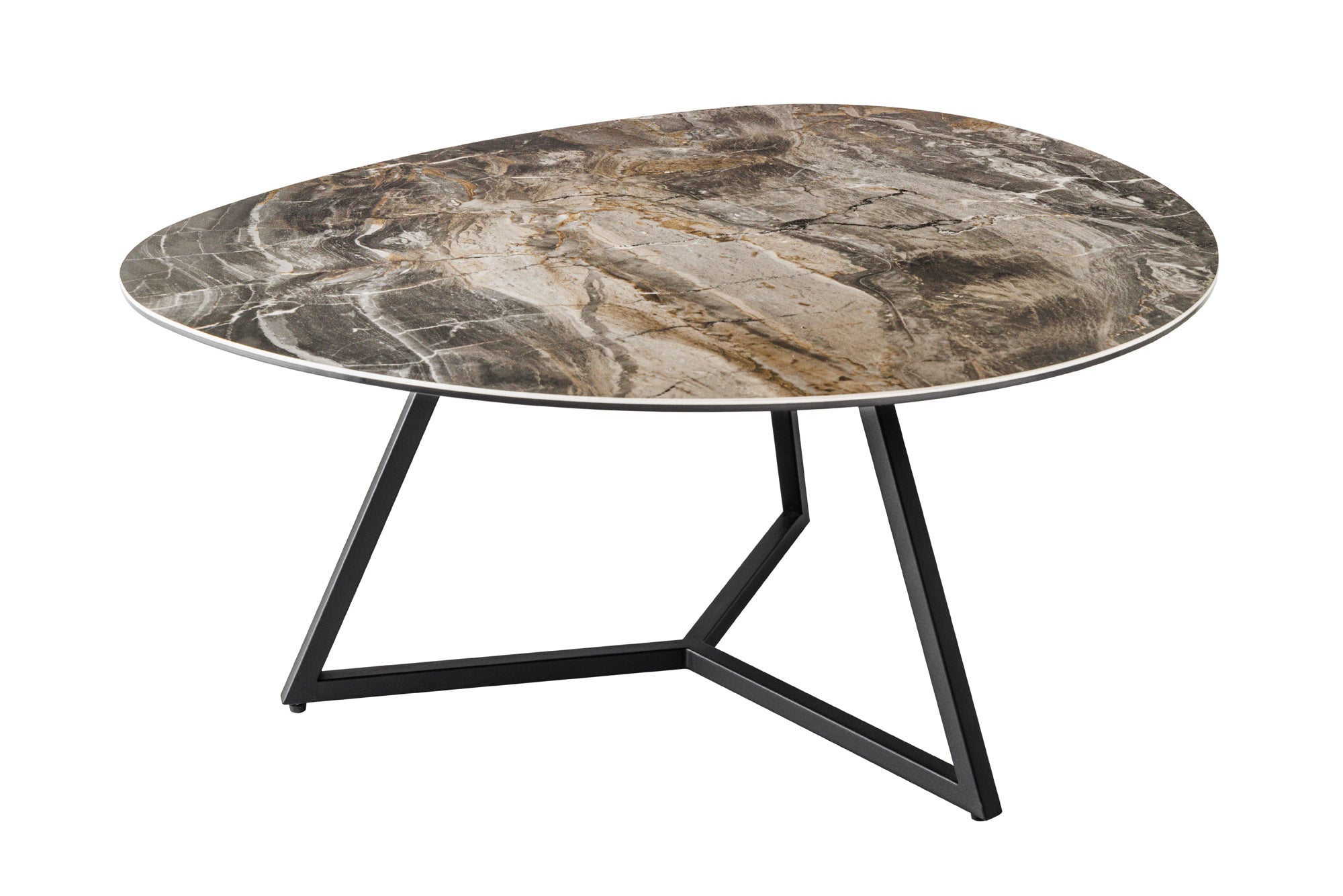 MARAVILLOSA mesa de centro de cerámica moderna de 90 cm en mármol topo made in Italy