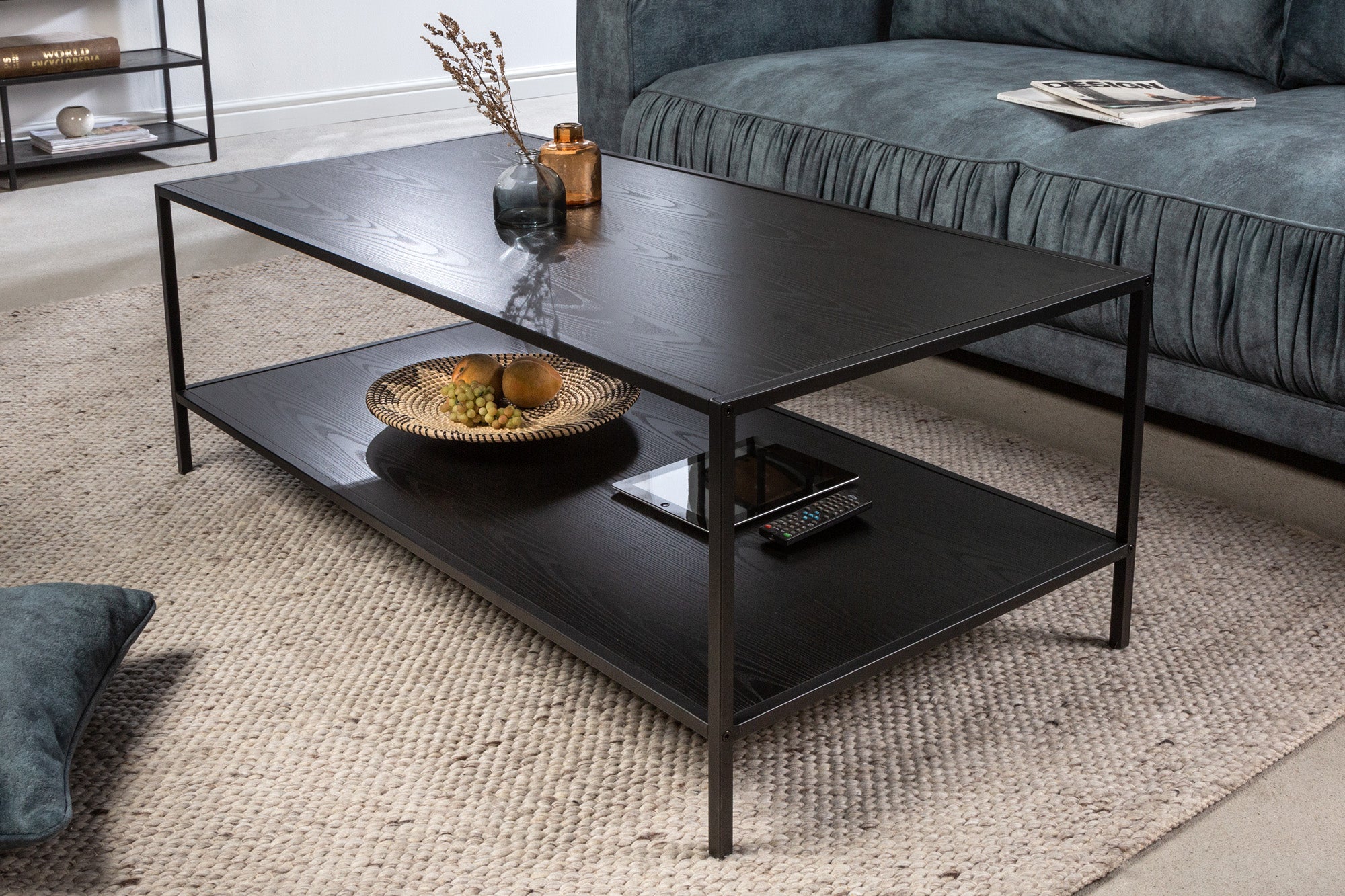 modern-modern-slim-line-120cm-design-madera-frene-metal-negro-con-estante_42013 (inv)