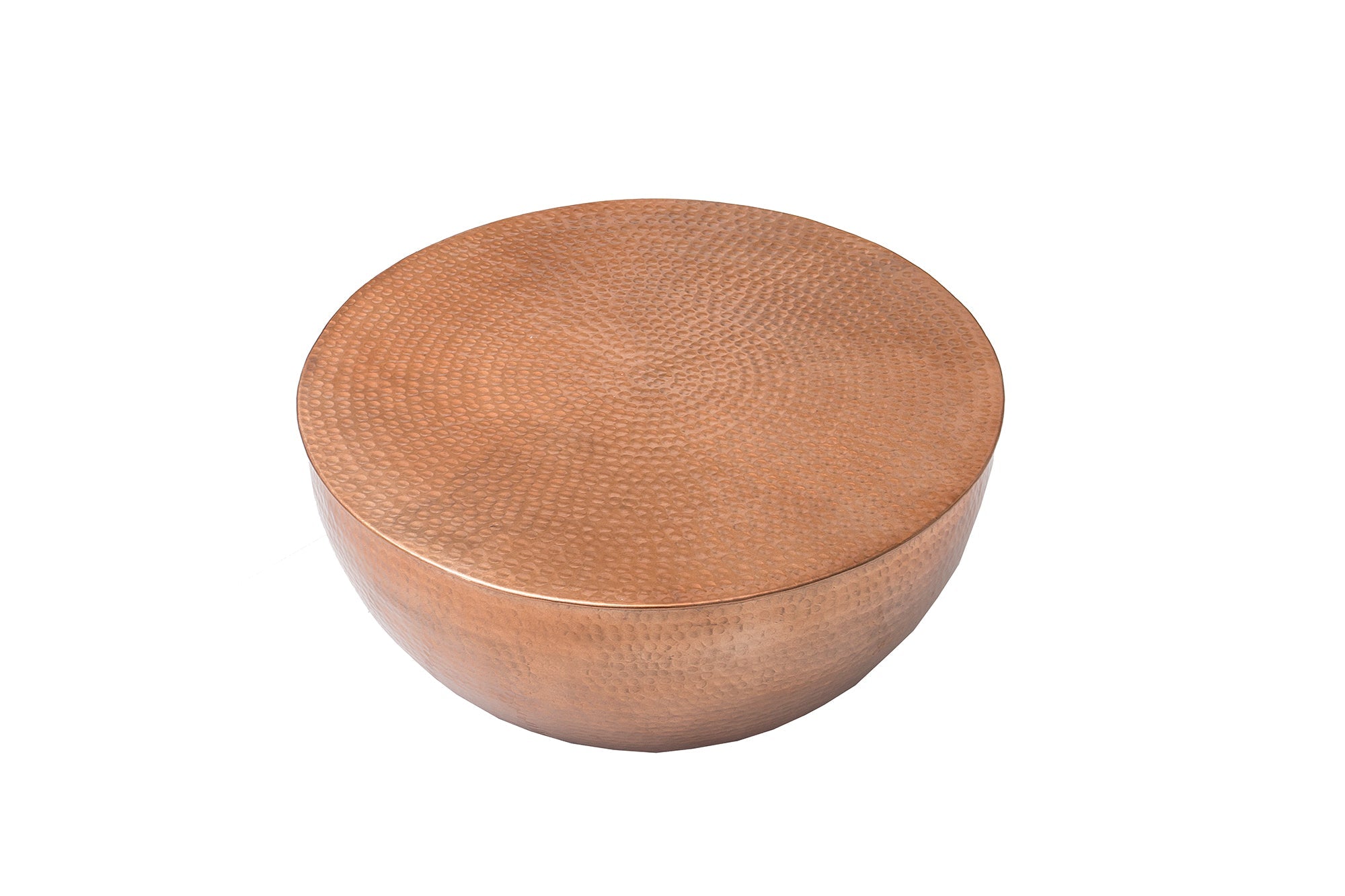 Mesa de centro redonda ORIENT II 60cm metal cobre aluminio martillado diseño artesanal