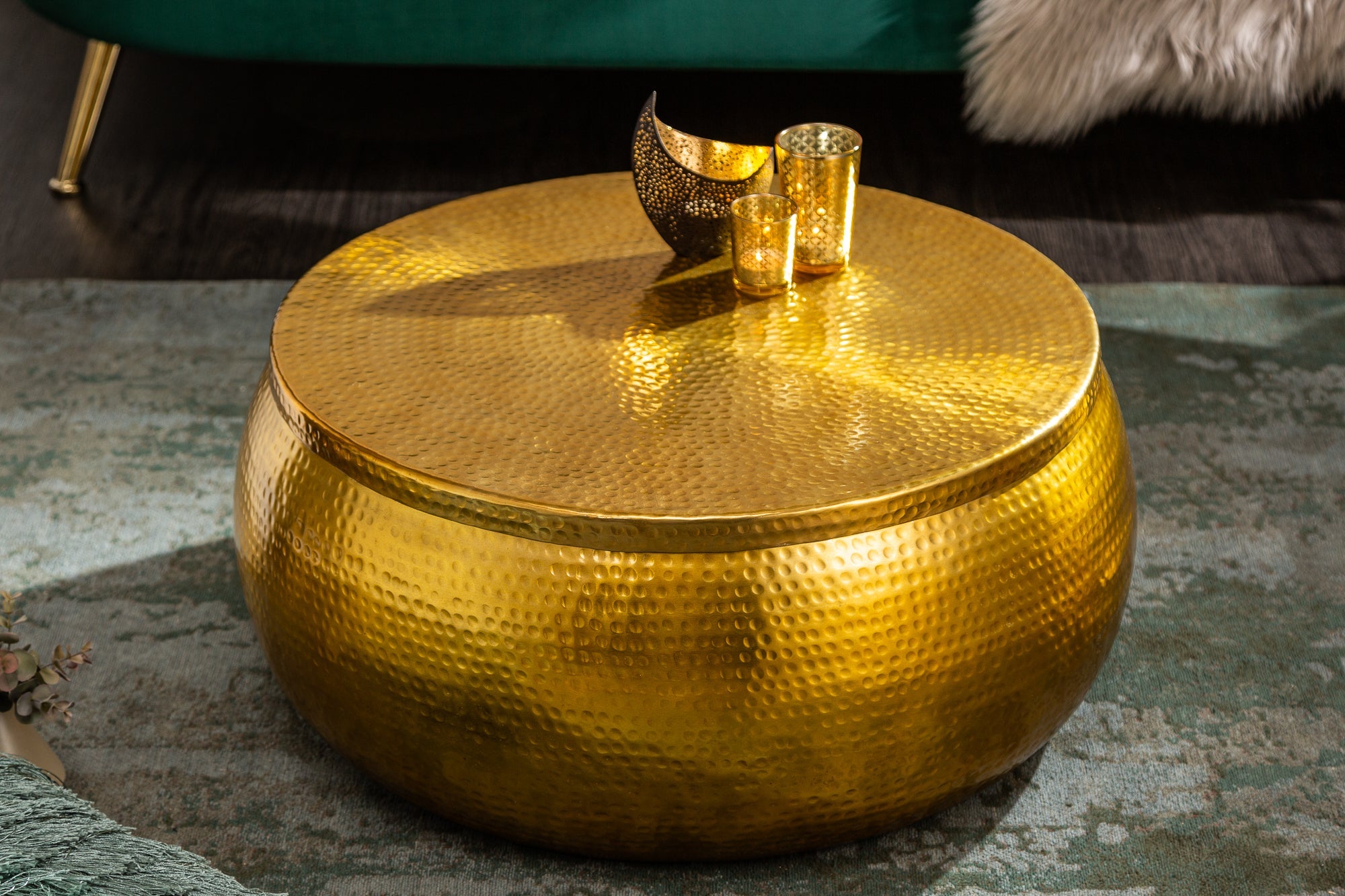 table-basse-ronde-orient-storage-70cm-metal-dore-con-gama-espacio-diseño-martele-fait-main_40231 (inv)
