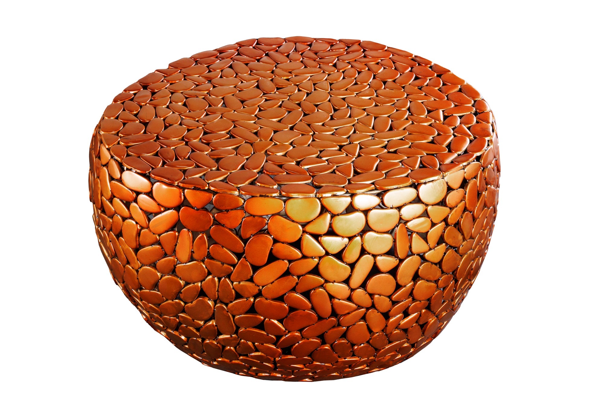 Mesa de centro redonda STONE MOSAIC 75cm mosaico de metal de cobre hecho a mano
