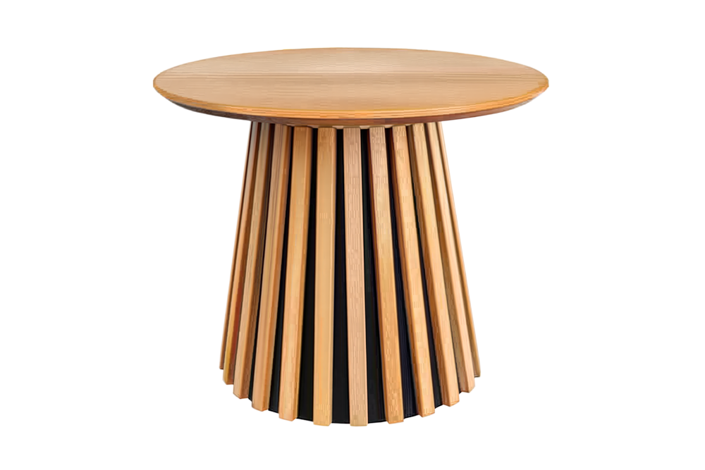 Table basse ronde VALHALLA WOOD 50cm piètement pilier en chêne naturel