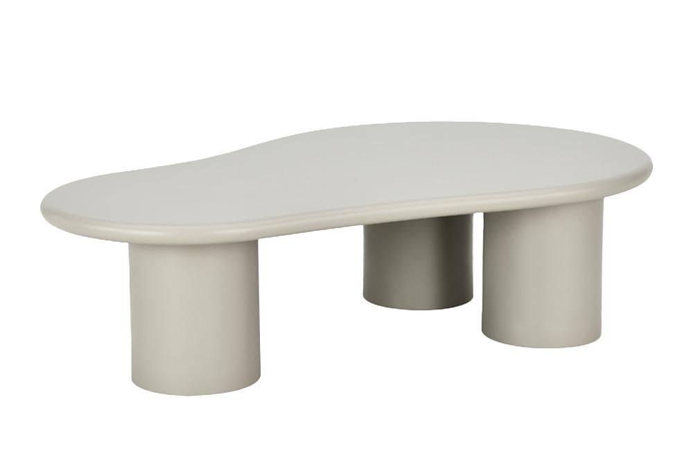 Table basse stylée ORGANIKO 130cm ciment grège forme organique