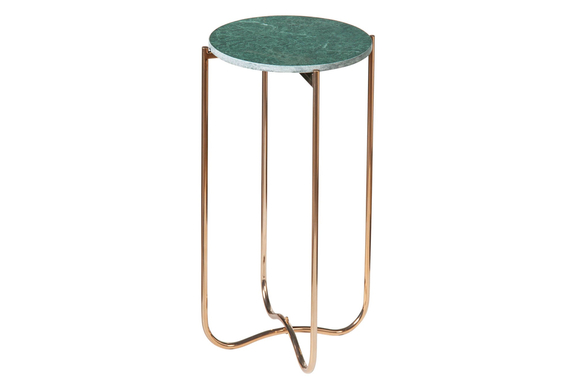Table d’appoint artisanale NOBLE I 35cm plateau amovible en marbre vert rond