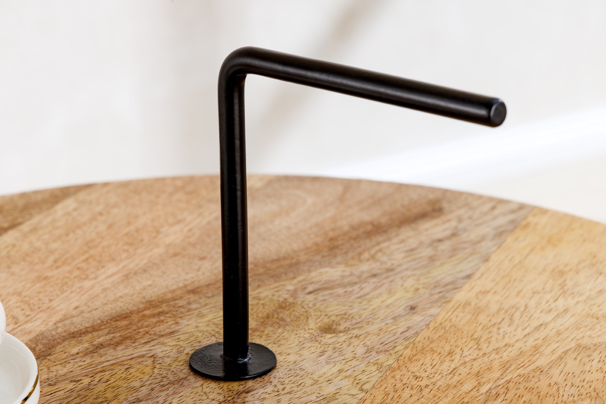 SIMPLY CLEVER Mesa auxiliar de madera de mango natural de 60 cm con asa