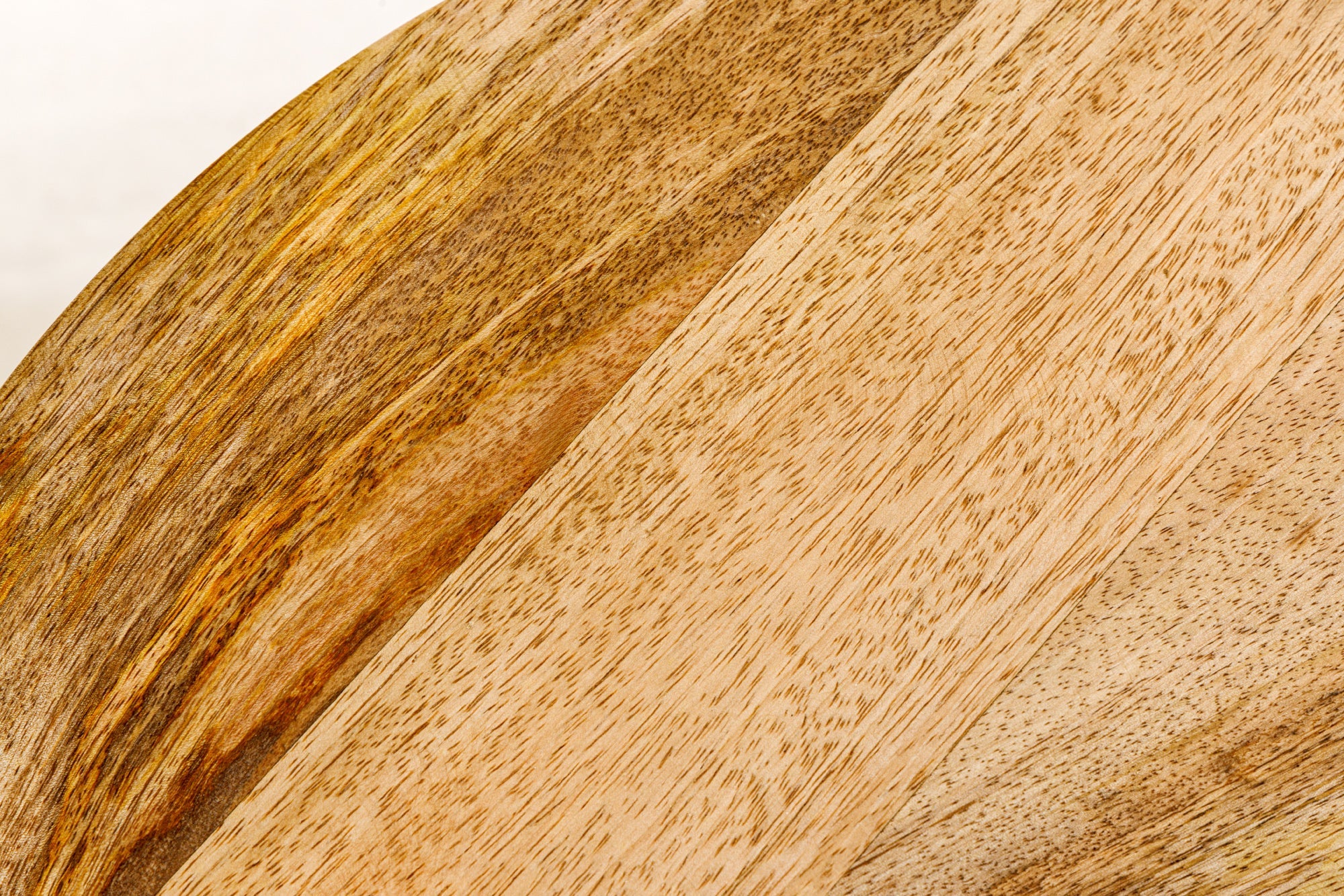 SIMPLY CLEVER Mesa auxiliar de madera de mango natural de 60 cm con asa