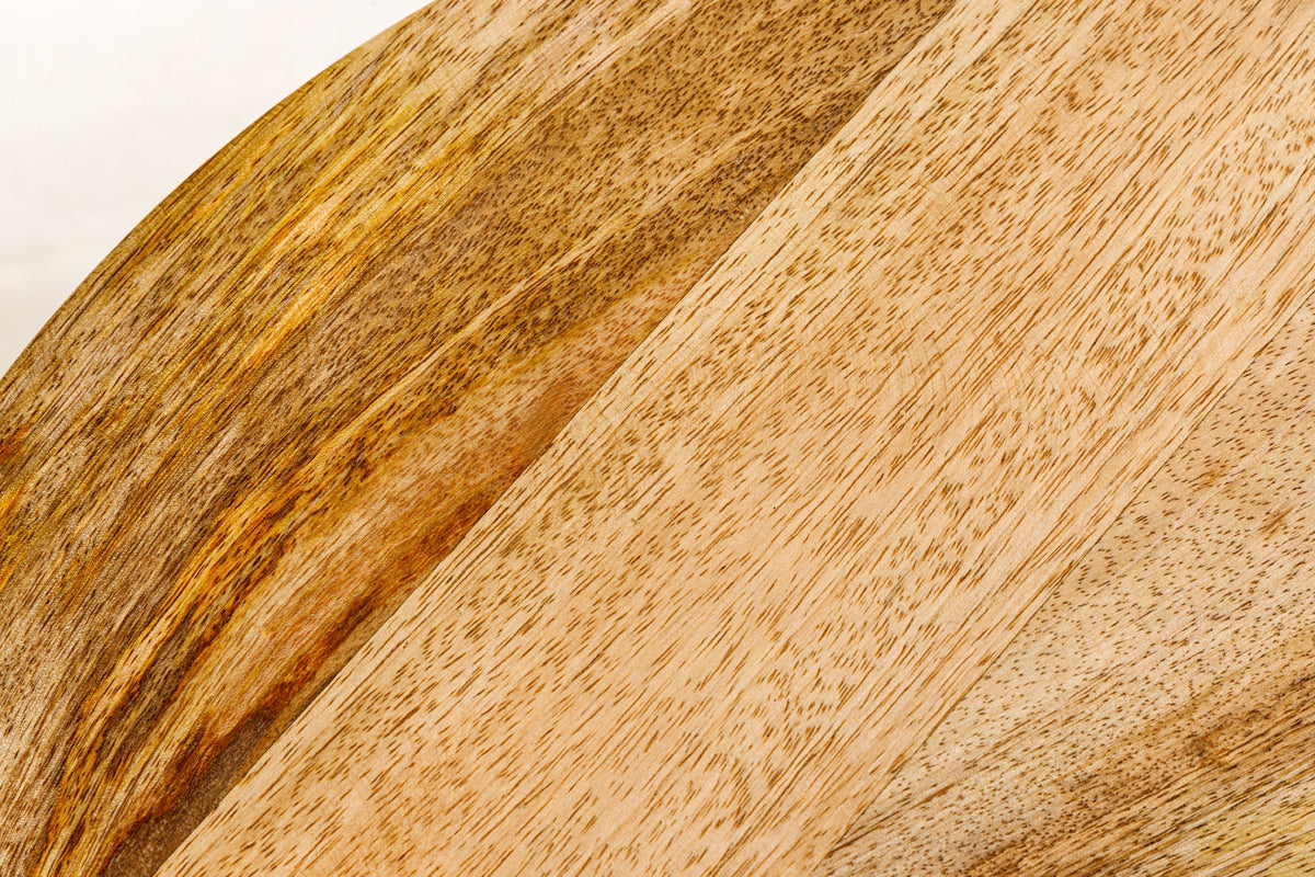 Table d’appoint artisanale SIMPLY CLEVER 60cm en manguier naturel avec poignée