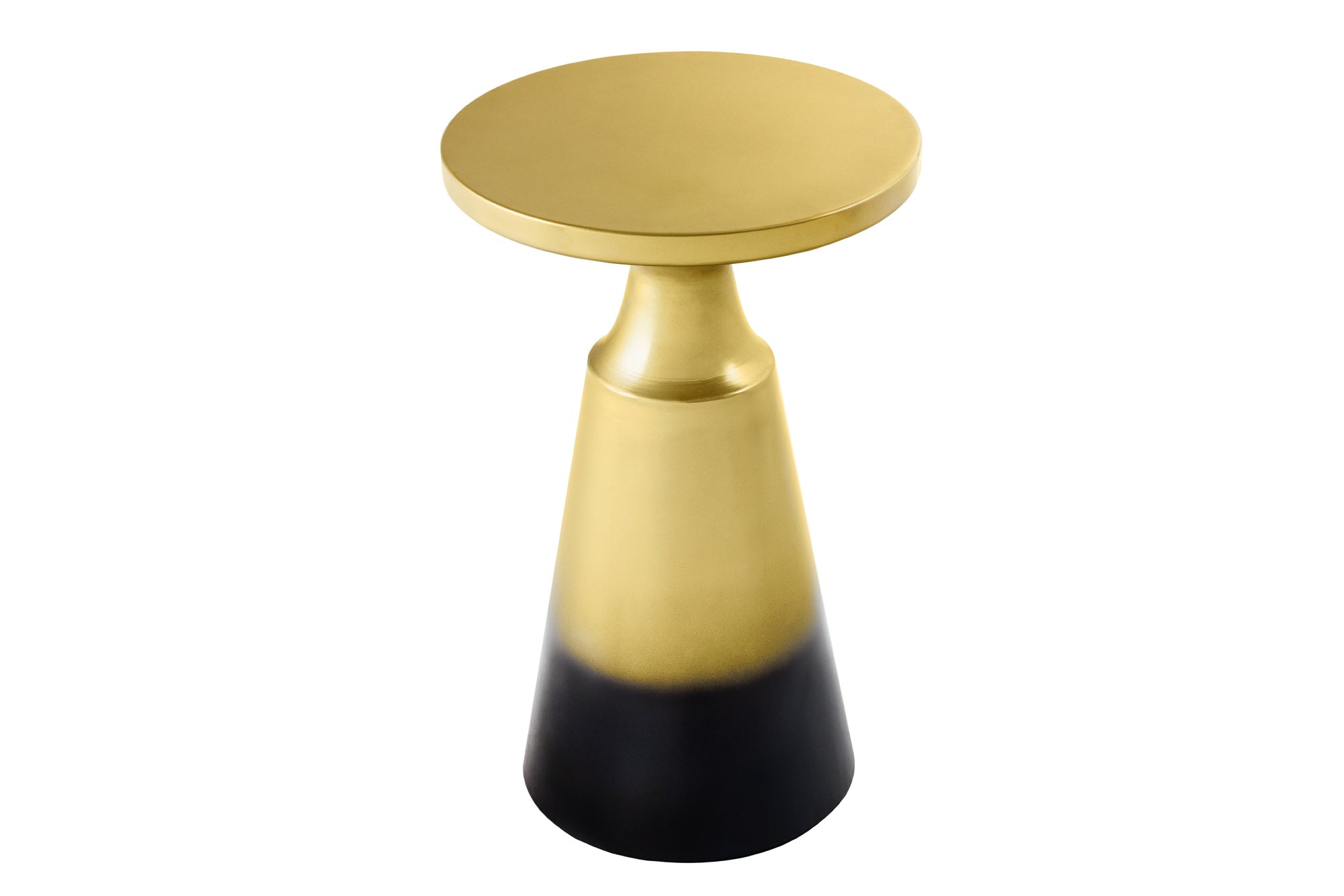 ABSTRACT mesa auxiliar de diseño 60cm metal patinado oro cepillado mesa redonda con pedestal hecha a mano