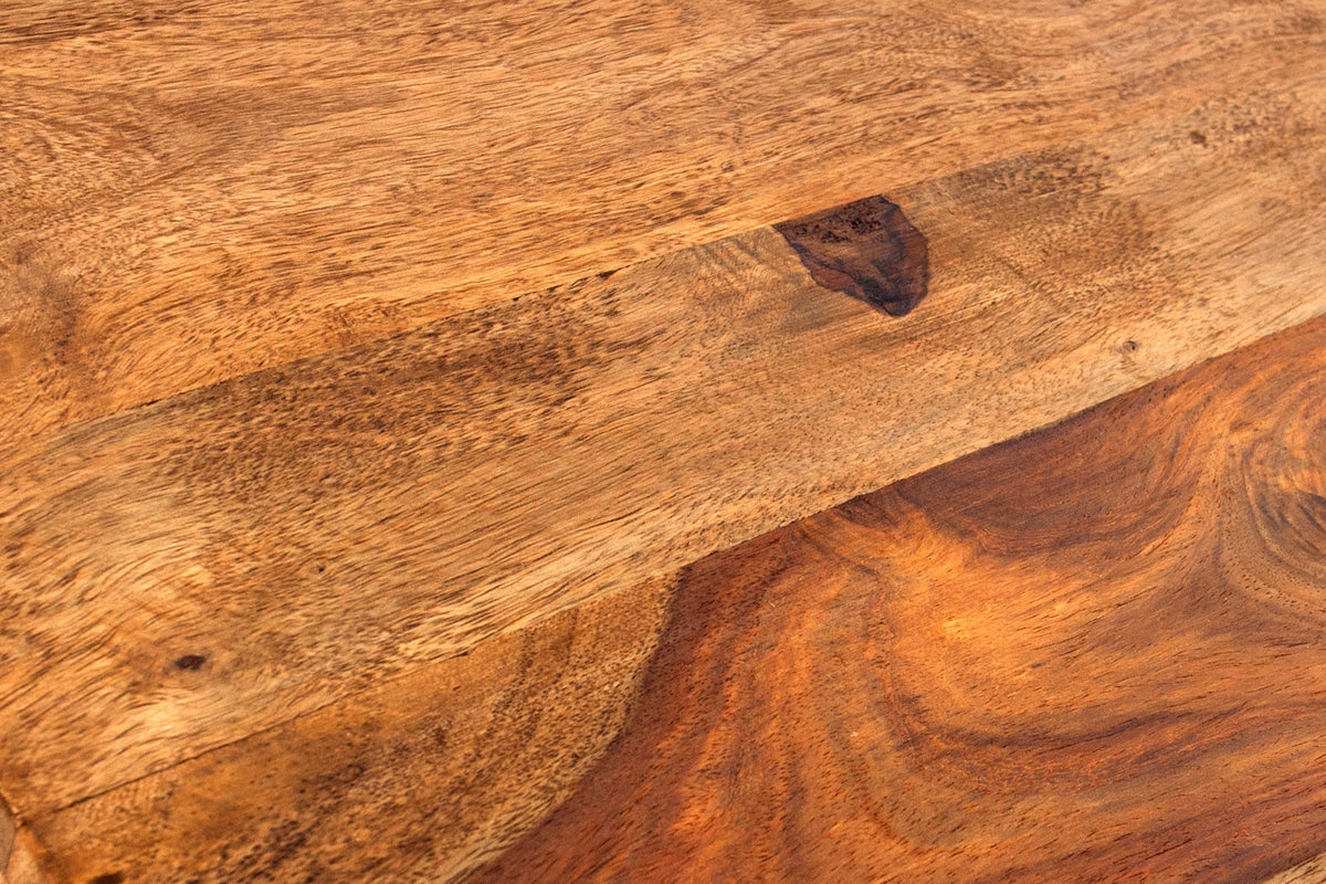 Table d’appoint en bois massif MAKASSAR 45cm marron finition pierre Sheesham étagère fait main
