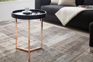 Table d'appoint extravagante MODULAR 40cm ronde en cuivre noir mat avec plateau