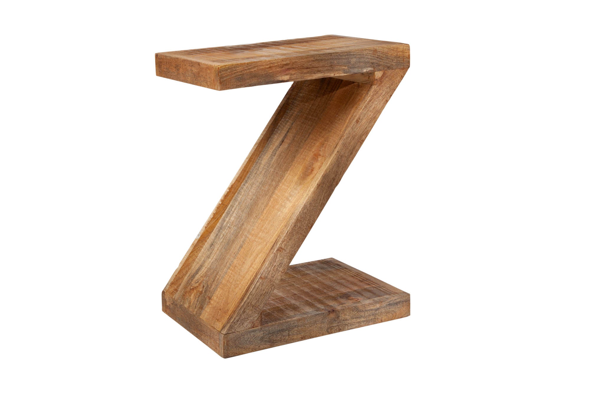 Mesa auxiliar en forma de Z de madera maciza de mango 45 cm hecha a mano
